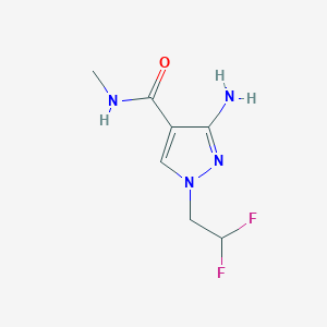 molecular formula C7H10F2N4O B11730004 3-Amino-1-(2,2-difluoroethyl)-N-methyl-1H-pyrazole-4-carboxamide 