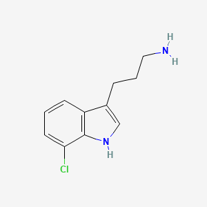 molecular formula C11H13ClN2 B11730023 3-(7-chloro-1H-indol-3-yl)propan-1-amine CAS No. 554402-34-5