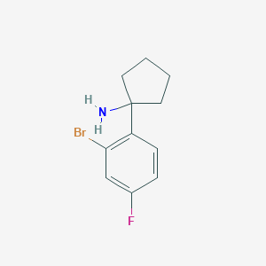 molecular formula C11H13BrFN B11730075 1-(2-Bromo-4-fluorophenyl)cyclopentanamine 