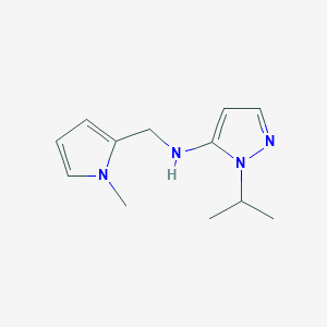 molecular formula C12H18N4 B11730115 N-[(1-methyl-1H-pyrrol-2-yl)methyl]-1-(propan-2-yl)-1H-pyrazol-5-amine 