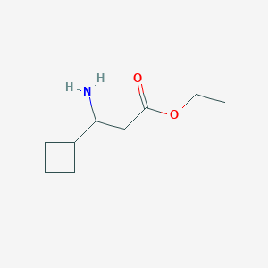 molecular formula C9H17NO2 B11730127 Ethyl 3-amino-3-cyclobutylpropanoate 