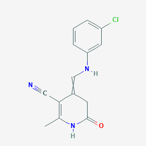 4-{[(3-Chlorophenyl)amino]methylidene}-2-methyl-6-oxo-1,4,5,6-tetrahydropyridine-3-carbonitrile