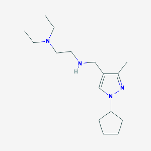 molecular formula C16H30N4 B11730155 [(1-cyclopentyl-3-methyl-1H-pyrazol-4-yl)methyl][2-(diethylamino)ethyl]amine 