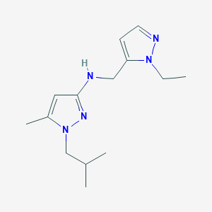 molecular formula C14H23N5 B11730175 N-[(1-ethyl-1H-pyrazol-5-yl)methyl]-5-methyl-1-(2-methylpropyl)-1H-pyrazol-3-amine CAS No. 1856100-21-4