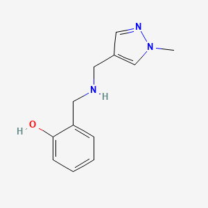 molecular formula C12H15N3O B11730218 2-({[(1-Methyl-1H-pyrazol-4-YL)methyl]amino}methyl)phenol 