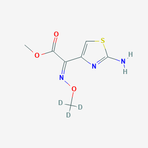 molecular formula C7H9N3O3S B11730271 2-Amino-a-(methoxyimino)-4-thiazoleacetic Acid-d3 Methyl Ester 