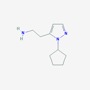 molecular formula C10H17N3 B11730279 2-(1-cyclopentyl-1H-pyrazol-5-yl)ethanamine 