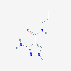 molecular formula C8H14N4O B11730343 3-Amino-1-methyl-N-propyl-1H-pyrazole-4-carboxamide 