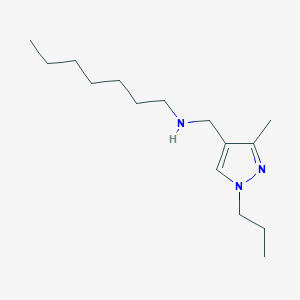 molecular formula C15H29N3 B11730366 heptyl[(3-methyl-1-propyl-1H-pyrazol-4-yl)methyl]amine 