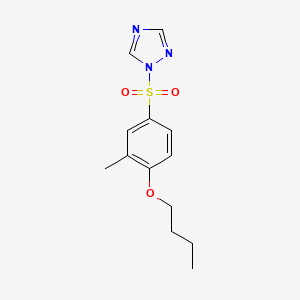 molecular formula C13H17N3O3S B1173041 1-[(4-butoxy-3-methylphenyl)sulfonyl]-1H-1,2,4-triazole 