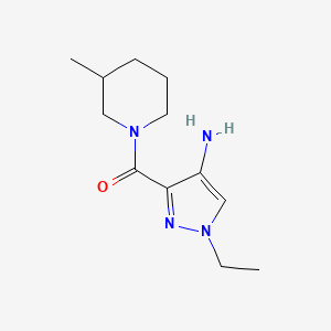 molecular formula C12H20N4O B11730415 1-ethyl-3-(3-methylpiperidine-1-carbonyl)-1H-pyrazol-4-amine 