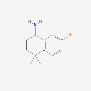 molecular formula C12H16BrN B11730436 7-Bromo-4,4-dimethyl-1,2,3,4-tetrahydronaphthalen-1-amine 