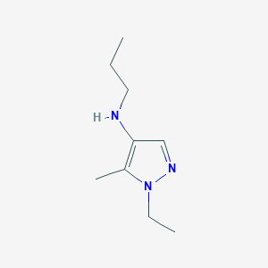 molecular formula C9H17N3 B11730473 1-ethyl-5-methyl-N-propyl-1H-pyrazol-4-amine 