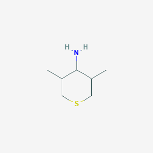 molecular formula C7H15NS B11730530 4-Amino-3,5-dimethyltetrahydro-2H-thiopyran 