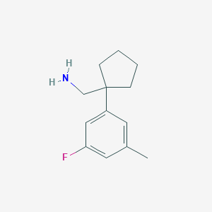 molecular formula C13H18FN B11730551 1-(3-Fluoro-5-methylphenyl)cyclopentanemethanamine 