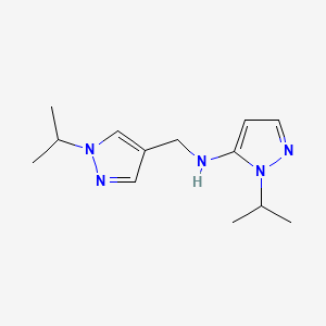 molecular formula C13H21N5 B11730557 1-(propan-2-yl)-N-{[1-(propan-2-yl)-1H-pyrazol-4-yl]methyl}-1H-pyrazol-5-amine 