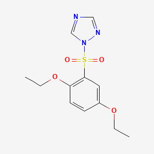 molecular formula C12H15N3O4S B1173056 1-[(2,5-diethoxyphenyl)sulfonyl]-1H-1,2,4-triazole 