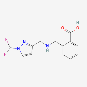 molecular formula C13H13F2N3O2 B11730562 2-[({[1-(difluoromethyl)-1H-pyrazol-3-yl]methyl}amino)methyl]benzoic acid 