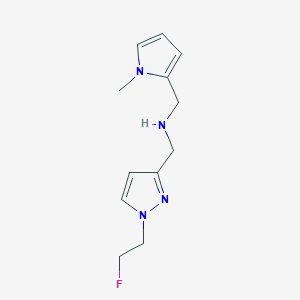 molecular formula C12H17FN4 B11730571 {[1-(2-fluoroethyl)-1H-pyrazol-3-yl]methyl}[(1-methyl-1H-pyrrol-2-yl)methyl]amine 