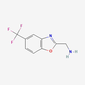 molecular formula C9H7F3N2O B11730592 5-(Trifluoromethyl)benzoxazole-2-methanamine CAS No. 944897-53-4