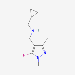 molecular formula C10H16FN3 B11730623 (cyclopropylmethyl)[(5-fluoro-1,3-dimethyl-1H-pyrazol-4-yl)methyl]amine 