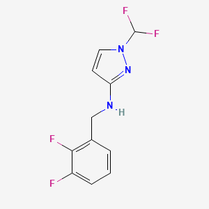 molecular formula C11H9F4N3 B11730638 1-(difluoromethyl)-N-[(2,3-difluorophenyl)methyl]-1H-pyrazol-3-amine 