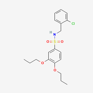 molecular formula C19H24ClNO4S B1173072 N-(2-chlorobenzyl)-3,4-dipropoxybenzenesulfonamide 