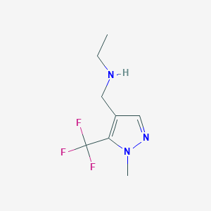 molecular formula C8H12F3N3 B11730730 ethyl({[1-methyl-5-(trifluoromethyl)-1H-pyrazol-4-yl]methyl})amine 