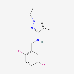 molecular formula C13H15F2N3 B11730749 N-[(2,5-difluorophenyl)methyl]-1-ethyl-4-methyl-1H-pyrazol-3-amine 