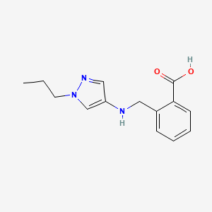 molecular formula C14H17N3O2 B11730750 2-{[(1-propyl-1H-pyrazol-4-yl)amino]methyl}benzoic acid 