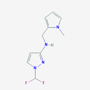 molecular formula C10H12F2N4 B11730754 1-(difluoromethyl)-N-[(1-methyl-1H-pyrrol-2-yl)methyl]-1H-pyrazol-3-amine 