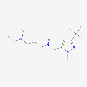 molecular formula C13H23F3N4 B11730783 [3-(diethylamino)propyl]({[1-methyl-3-(trifluoromethyl)-1H-pyrazol-5-yl]methyl})amine 