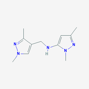 molecular formula C11H17N5 B11730828 N-[(1,3-dimethyl-1H-pyrazol-4-yl)methyl]-1,3-dimethyl-1H-pyrazol-5-amine 