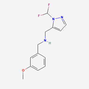 {[1-(difluoromethyl)-1H-pyrazol-5-yl]methyl}[(3-methoxyphenyl)methyl]amine