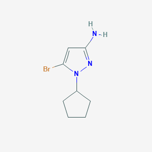 molecular formula C8H12BrN3 B11730878 5-bromo-1-cyclopentyl-1H-pyrazol-3-amine 