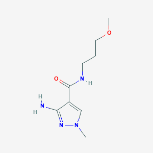 molecular formula C9H16N4O2 B11730889 3-Amino-N-(3-methoxypropyl)-1-methyl-1H-pyrazole-4-carboxamide 