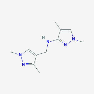 molecular formula C11H17N5 B11730917 N-[(1,3-dimethyl-1H-pyrazol-4-yl)methyl]-1,4-dimethyl-1H-pyrazol-3-amine 