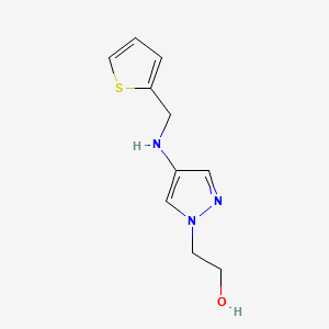 molecular formula C10H13N3OS B11730942 2-(4-{[(thiophen-2-yl)methyl]amino}-1H-pyrazol-1-yl)ethan-1-ol 