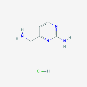 molecular formula C5H9ClN4 B11730975 4-(Aminomethyl)pyrimidin-2-amine hydrochloride 