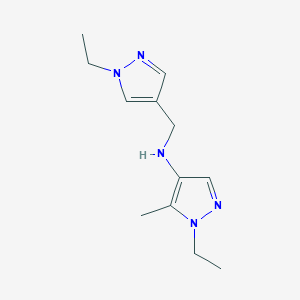 molecular formula C12H19N5 B11730983 1-ethyl-N-[(1-ethyl-1H-pyrazol-4-yl)methyl]-5-methyl-1H-pyrazol-4-amine 