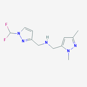 {[1-(difluoromethyl)-1H-pyrazol-3-yl]methyl}[(1,3-dimethyl-1H-pyrazol-5-yl)methyl]amine