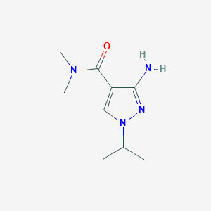 molecular formula C9H16N4O B11731002 3-amino-N,N-dimethyl-1-(propan-2-yl)-1H-pyrazole-4-carboxamide 