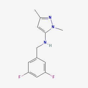 molecular formula C12H13F2N3 B11731007 N-(3,5-difluorobenzyl)-1,3-dimethyl-1H-pyrazol-5-amine 