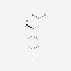 molecular formula C14H21NO2 B11731019 Methyl (3S)-3-amino-3-[4-(tert-butyl)phenyl]propanoate 