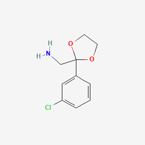 1-[2-(3-Chlorophenyl)-1,3-dioxolan-2-yl]methanamine