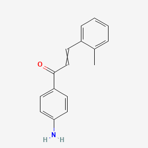 molecular formula C16H15NO B11731030 (2E)-1-(4-aminophenyl)-3-(2-methylphenyl)prop-2-en-1-one 