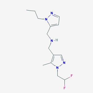 {[1-(2,2-difluoroethyl)-5-methyl-1H-pyrazol-4-yl]methyl}[(1-propyl-1H-pyrazol-5-yl)methyl]amine