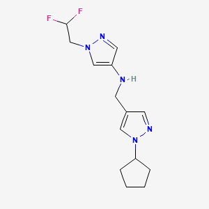 N-[(1-cyclopentyl-1H-pyrazol-4-yl)methyl]-1-(2,2-difluoroethyl)-1H-pyrazol-4-amine