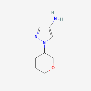 molecular formula C8H13N3O B11731037 1-(tetrahydro-2H-pyran-3-yl)-1H-pyrazol-4-amine 