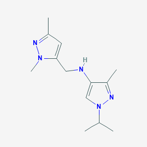 molecular formula C13H21N5 B11731070 N-[(1,3-dimethyl-1H-pyrazol-5-yl)methyl]-3-methyl-1-(propan-2-yl)-1H-pyrazol-4-amine CAS No. 1855946-08-5